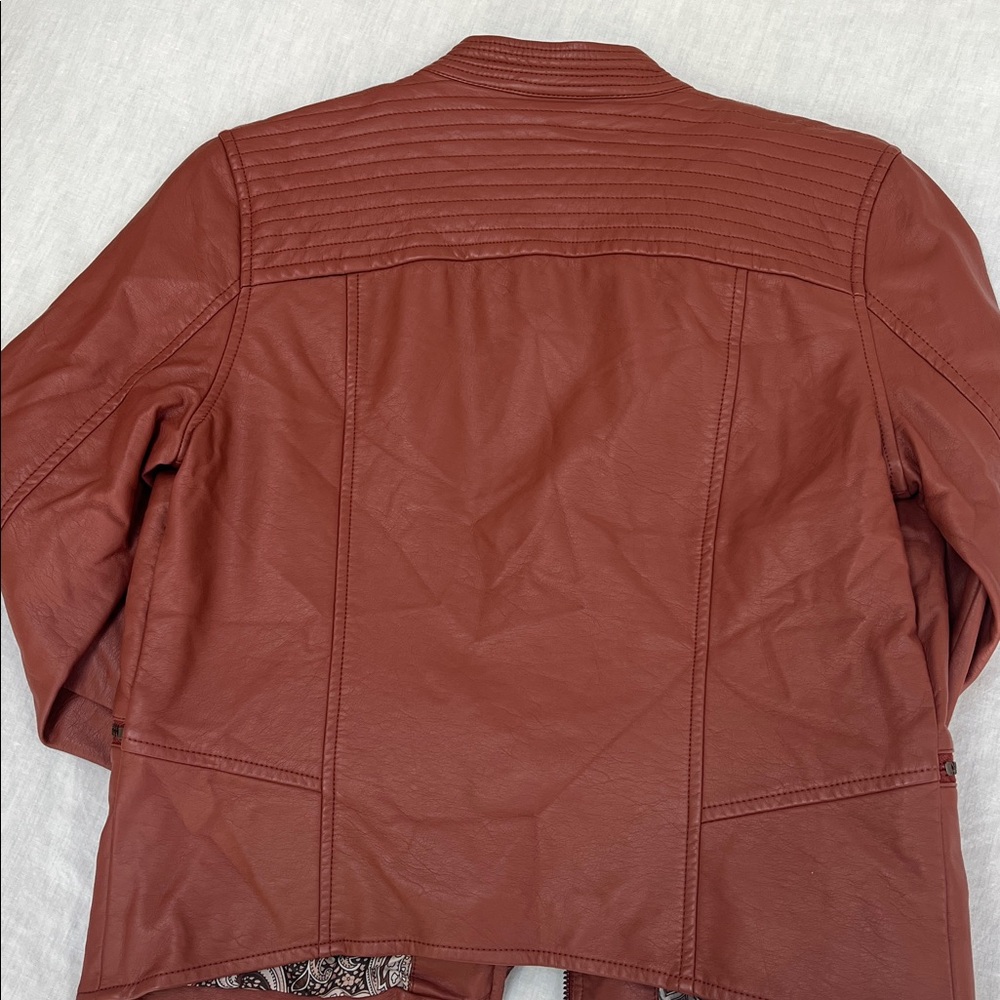Faux leather Anthropologie Size Small jacket- rust/brown - Picture 9 of 9